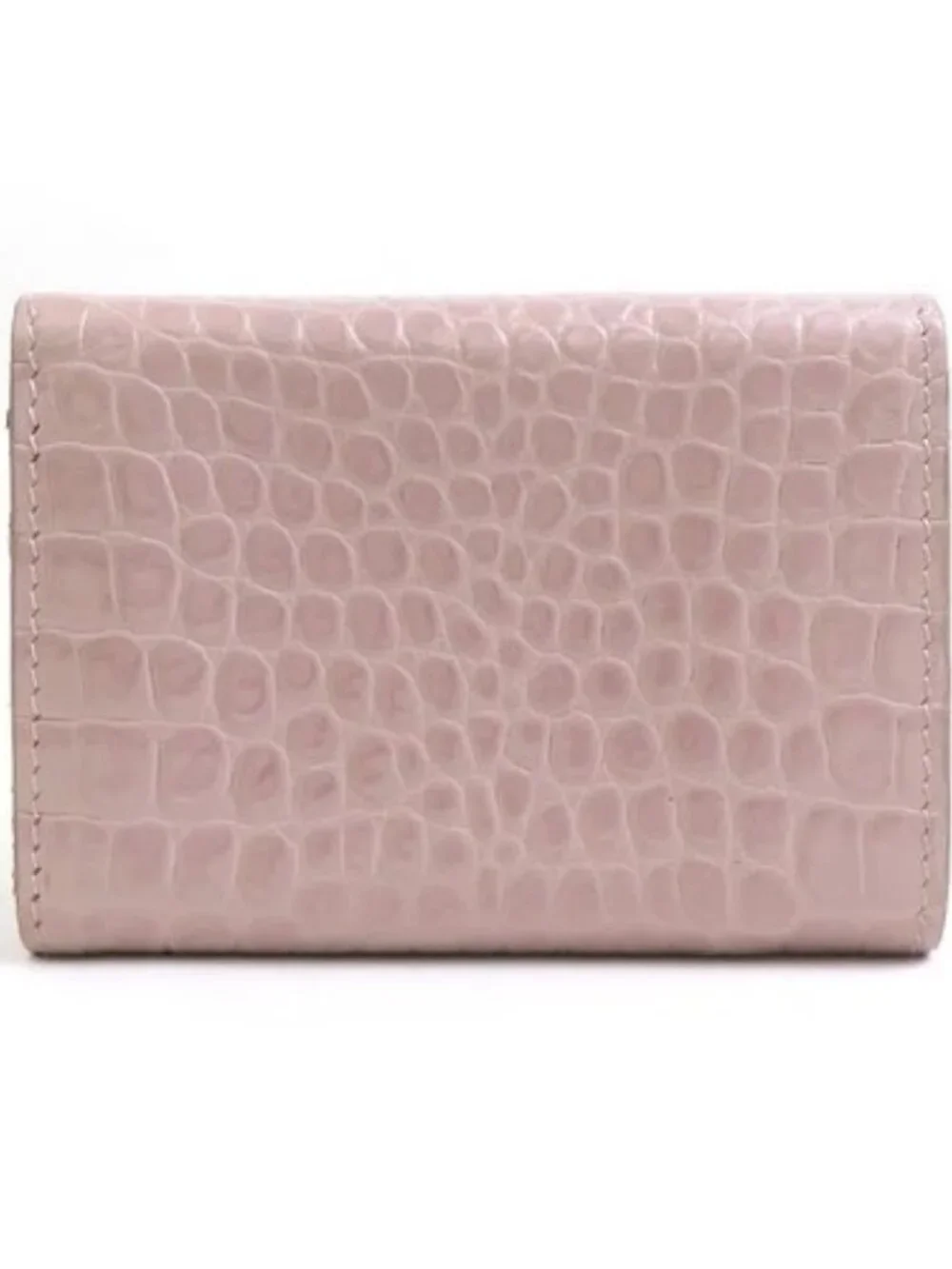 Auth SAINT LAURENT Trifold Wallet Pink Embossed Leather - h31195a - Picture 2 of 11